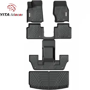 YITAMOTOR Floor Mats & Cargo Liner Fit for Jeep Grand Cherokee L 2021-2025 6 Seat, TPE All Weather Custom Fit Floor Liner for 1-3 Rows and Trunk Full Set Mats Automotive, Black(Without Center Console)