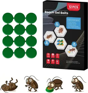 12 Pack Cockroach Gel Bait, Highly Effective Roach Gel Bait Indoor Infestation Solution, Fast Acting Cockroach Killer Indoor Home Kitchen Use, Easy to Apply & No Mess Roach Bait, Long-Lasting