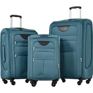 [Fahuac] Softside Luggage Expandable 3 Piece Set – 22/26/30 Inch Upright Spinner Suitcase, Lightweight Softshell Travel Set with TSA Lock, 360° Wheels, External Pockets for Easy Access
