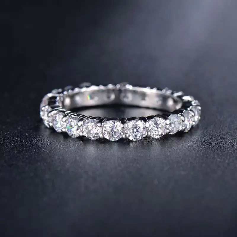 Women's Elegant Metal Base Gypsy Flair Ring - Round Band with Full-Circle Inlaid Sparkling Simulated Zircon Stones, 3-Count Light Luxury All-Match Style Costume Jewelry for Everyday Wear Rings, Birthday Gift, Sparkling Stones, 3 Counts, Casual, Fashion