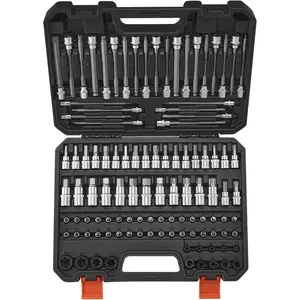 VEVOR Hex Bit Socket Set, 32 - Piece, S2 Alloy Steel and Cr - V Steel, Standard SAE and Metric, 1/4 in, 3/8 in, and 1/2 in Drives, with Enhanced Storage Case, Allen Socket Set for Mechanics, Auto RepairVEVOR Super Brand Day