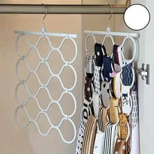 Integrated Scarf Holder Rack, Tie Organizer with Multiple Hooks, Non-Slip Silicone Design, Multifunctional Home Storage for Scarves, Ties, Socks