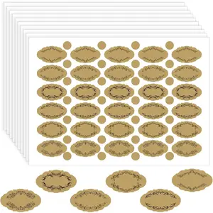 10 Sheet Apothecary Oval Oil Bottle Weatherproof Labels Vintage Kraft Look Apothecary Labels with Round Cap Stickers for Bottles and Jars (Blank)