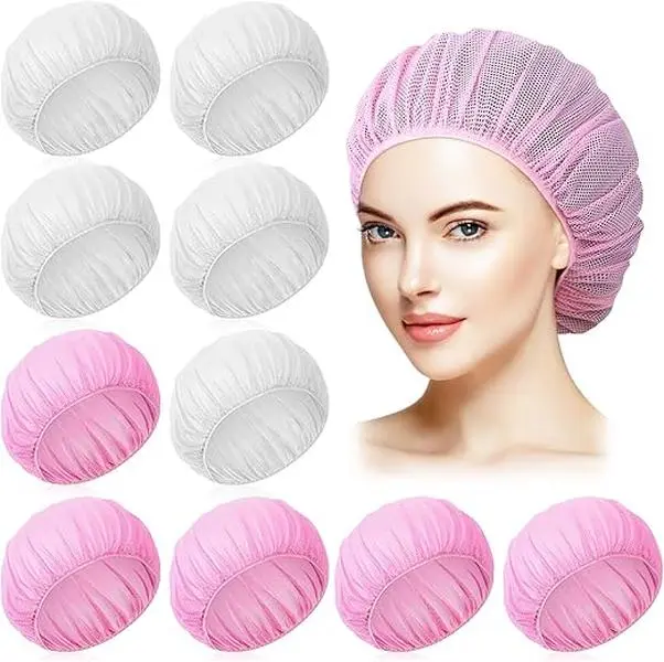 10 Pcs Large Breathable Mesh Hair Nets, Adjustable Bonnets for Sleeping for Women with Long or Curly Hair, Mesh Fabric, Large Space, Daily Haircare, Fabric/Material, Hair Styling