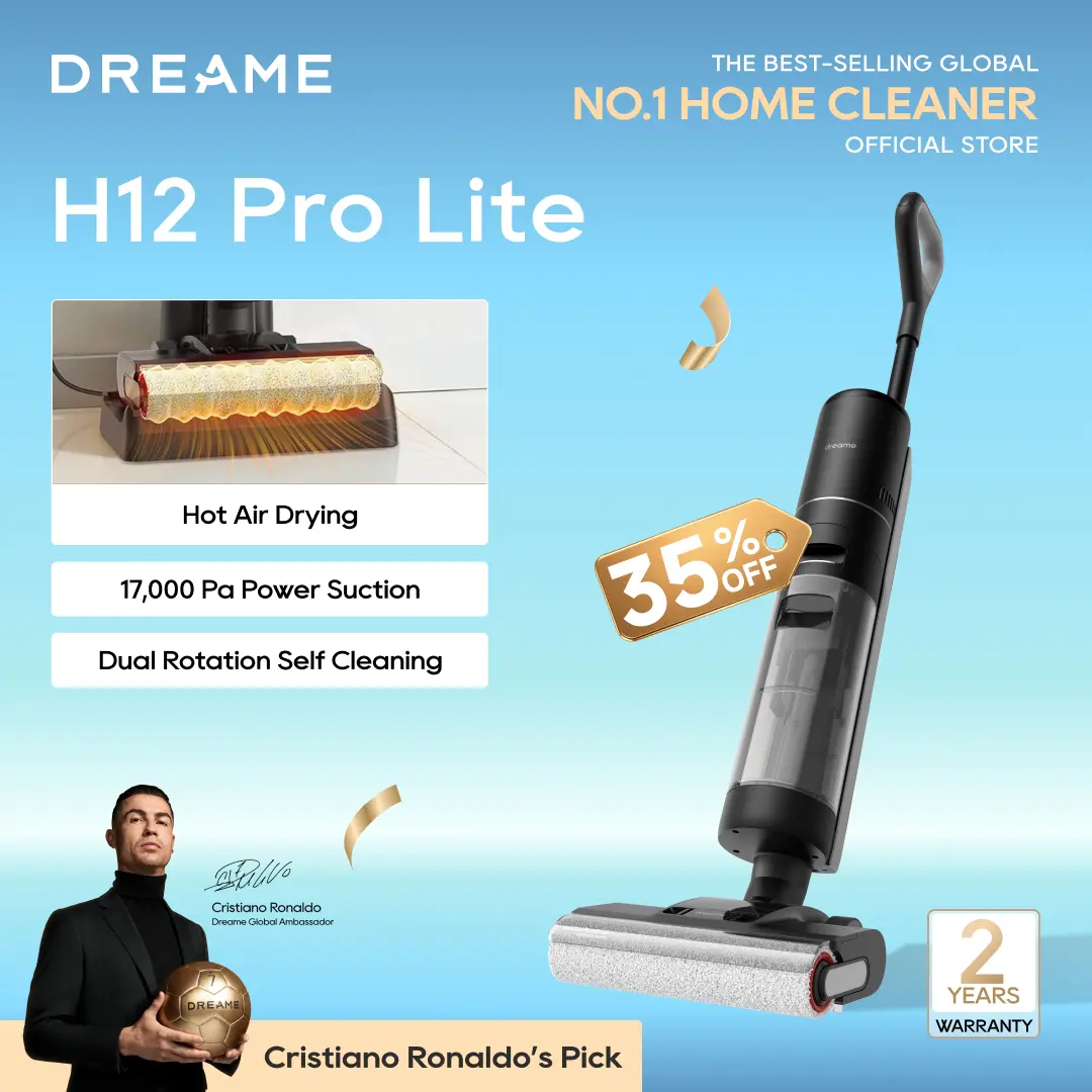 【LIVE】Dreame H12 PRO Wet Dry Vacuum Cleaner, Rechargeable Cordless for Hard Floors,One-Step Edge to Edge Cleaning with Hot Air Drying Vacuum Mop Combo