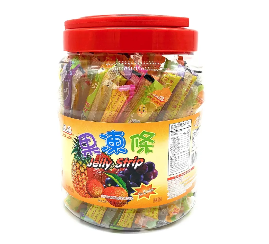 Fruit Flavored Jelly-Filled Strip Straw Bulk Candy, Chewy Fruity Snack, Mixed Flavors Assorted Packaged Snack Foods for All Ages (35.26 oz)