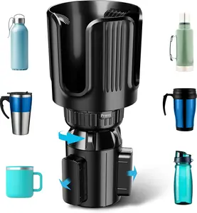 Cup Holder Expander For Car with Adjustable Holder & Base, Compatible With 10 to 40 oz Bottle, Hold 2.4" to 4" Large Bottles Mugs Food Drink, Car Cup Holder