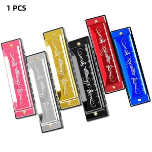 Metal Harmonica with Storage Box, Compact Storage, Durable 10-Hole Blowing Instrument, Stable Sound, Quality Sound for Classroom Teaching, Performance, Daily Practice