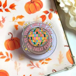 Retro Vibes Daily Reminders MagSafe Phone Grip, Magnetic Disco Ball Pop Socket, Cute Aesthetic Holder Gift