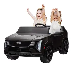 24V 2 Seater Kids Ride On Car Licensed Cadillac Electric Car Toy for Toddlers Battery Powered Ride On Truck with 2.4G Remote Control, Spring Suspension,Music,LED Lights,Black