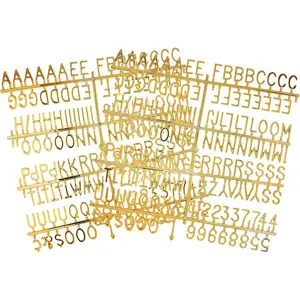 Gold Plastic Letter Set, 3/4 Inch, 294 Pieces with English Characters, Numbers, and Symbols for Changeable Message Boards