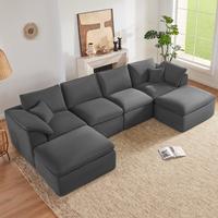 Gray-4Seats+2Ottomans