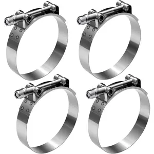 4pcs 304 Stainless Steel T-Bolt Hose Clamps 62mm-70mm Adjustable Range for 2.44 inch-2.75 inch Hose OD Intercooler Radiator Pipe Clamps for Silicone Coolant Hoses