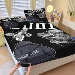 Croheart Patterned Bed Sheet, Bedsheet Set, a Non Slip, Dust-Proof And Soft Bedroom And Dormitory Bedding, Suitable For Moving And Daily Holiday Gifts, Including 1 Bed Sheet And 2 Pillowcases