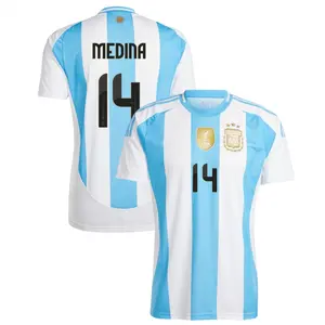 Argentina Home Medina 14 Jersey 2024-2025, White and Blue Medina 14 Argentina Home Jersey