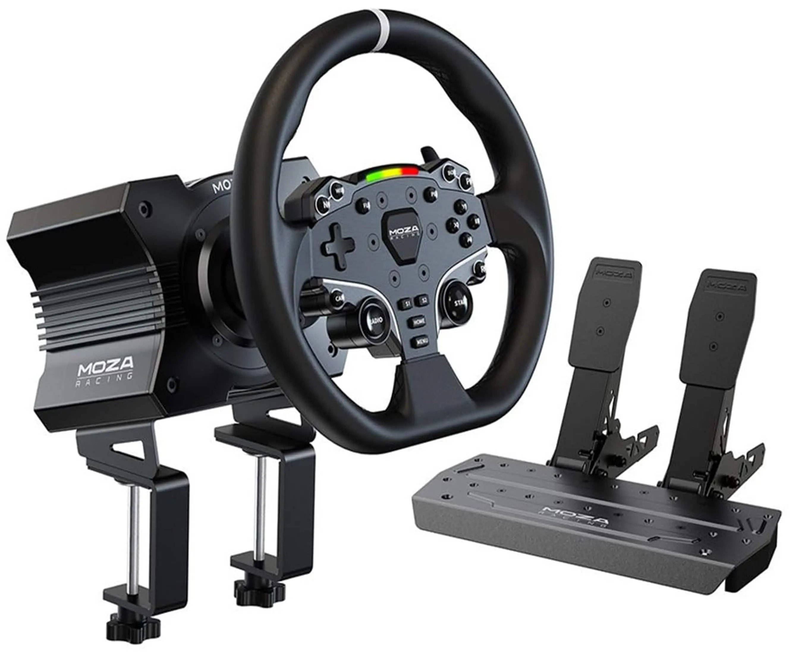 Moza Racing - R5 Direct Drive Sim Racing Bundle with 5.5Nm of force for Windows (Pedals, Wheelbase, & Steering Wheel) - Black