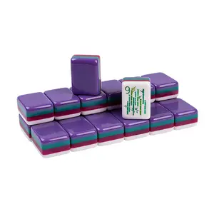 4-Layer Acrylic American Mahjong Tiles Set – 166 Colorful Purple Mahjong Tiles, Premium Smooth Finish, Complete Mahjong Game Set For Adults Family Party Gifts