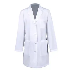 Professional Doctor'S Lab Coat Suitable for Both Women And Men, Long-Sleeved, White, Unisex Style.