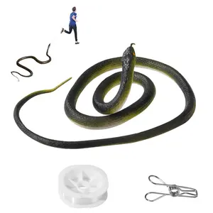 Fake Snake, Rubber Snake Prank with String and Clip, Realistic Rubber Snake Prank for Playing Jokes