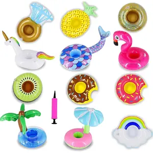 12 Pack Inflatable Floating Drinking Holders Cup Coasters for Pool Party Summer
