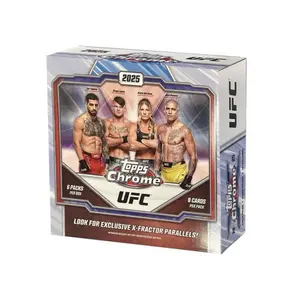Topps 2025 Chrome UFC Mega Monster Box - 6 Packs with Exclusive X-Fractor Parallels - Collectible Trading Cards
