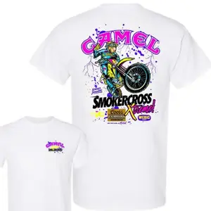 🏍️[Graphic Tee]"SmokerCross Xtreme T-Shirt – Neon Motocross Graphic Tee for Dirt Bike Fans, Retro 90's Motorcycle Racing Design, 100% Cotton Casual Shirt for Men, Perfect Gift for Moto Enthusiasts, Streetwear Racing Apparel, Vintage Motorbike Shirt"