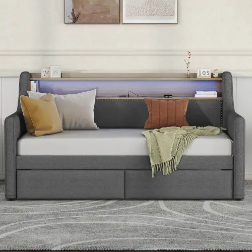 Twin+Gray+Linen+2 drawers