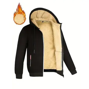 1pcUnisexCasualHoodedJacket,100%PolyesterKnitFabricwithSlightStretch,SolidColor,RegularFitwithPockets,PolyesterFiberFilled-CozyWinterOuterwear