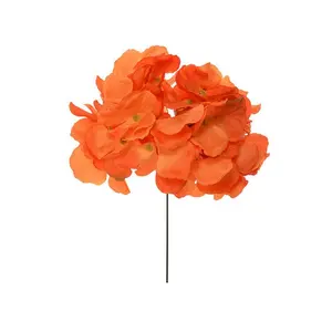 9" Silk Hydrangea Pick Orange