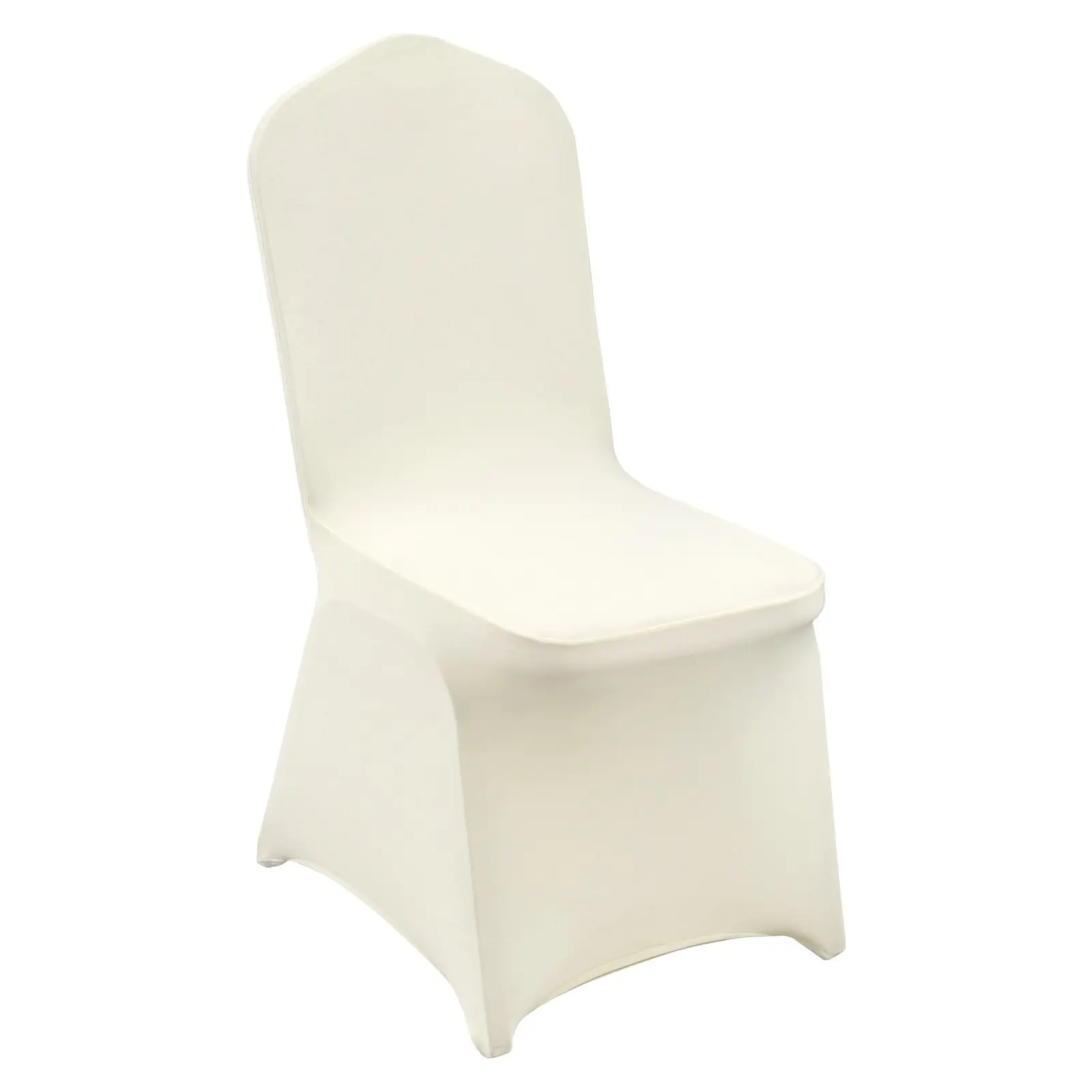 Stretch Spandex Folding Chair Covers, Universal Fitted Chair Covers, Removable Washable Protective Slipcovers For Weddings, Banquets, Parties, Holidays, Dining Events, Ivory White, 100-Piece Pack