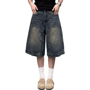 Baggy Jean Shorts for Women Jorts Y2k Low Rise Wide  Denim Shorts Goth Summer Jeans Loose Streetwear Retro Blue