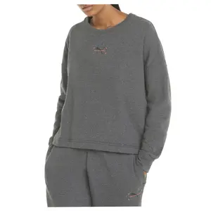 PUMA Womens Re:Collection Relaxed Crew Neck Sweatshirt Casual - Grey