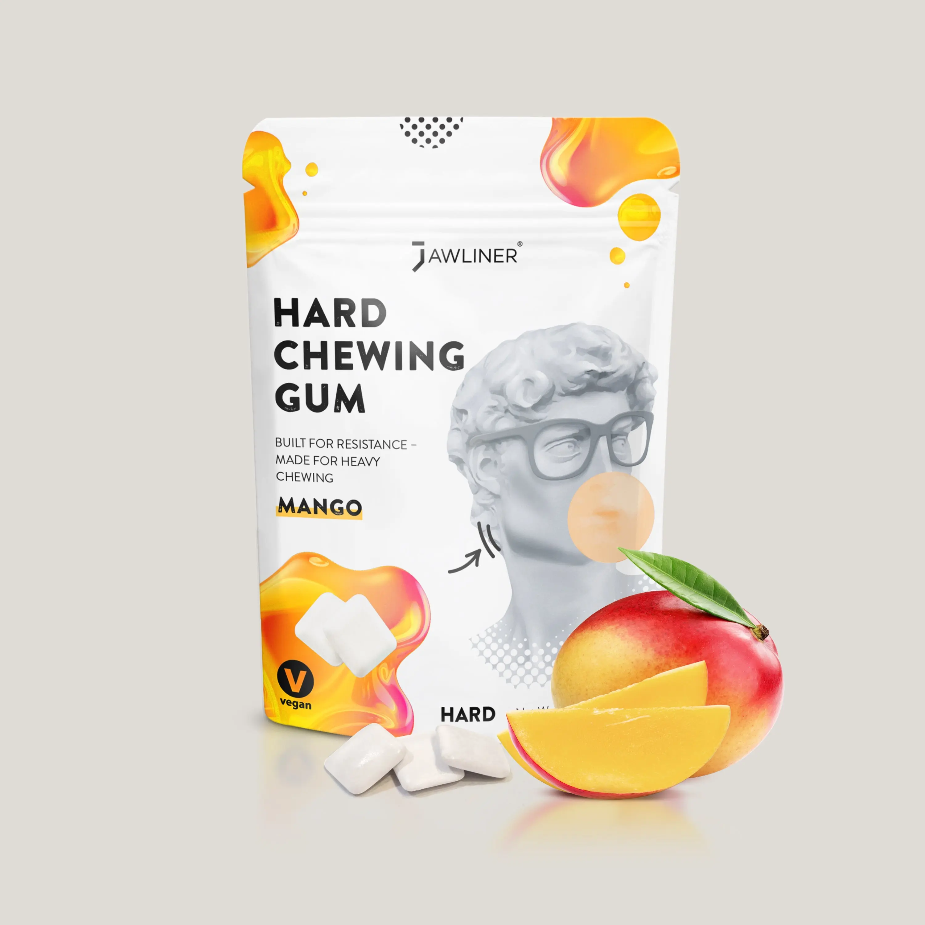 JAWLINER® Hard Chewing Gum | Mango | NEW DROP JAWLINER® Hard Chewing Gum | Mango | NEW DROP