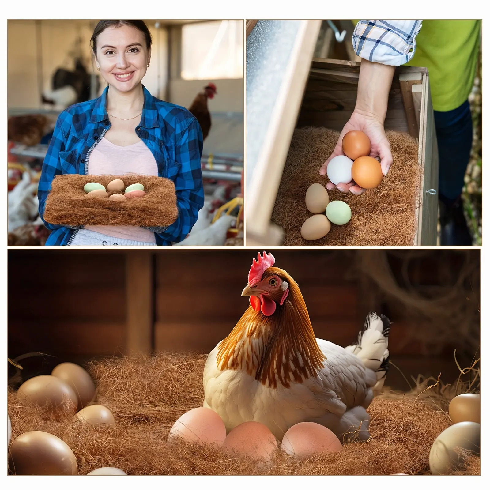 12 Pack Natural Chicken Nesting Pads Laying Hen Nesting Box Liners Nesting Pads for Chicken Coop Chicken Bedding Fit Most Nesting Boxes