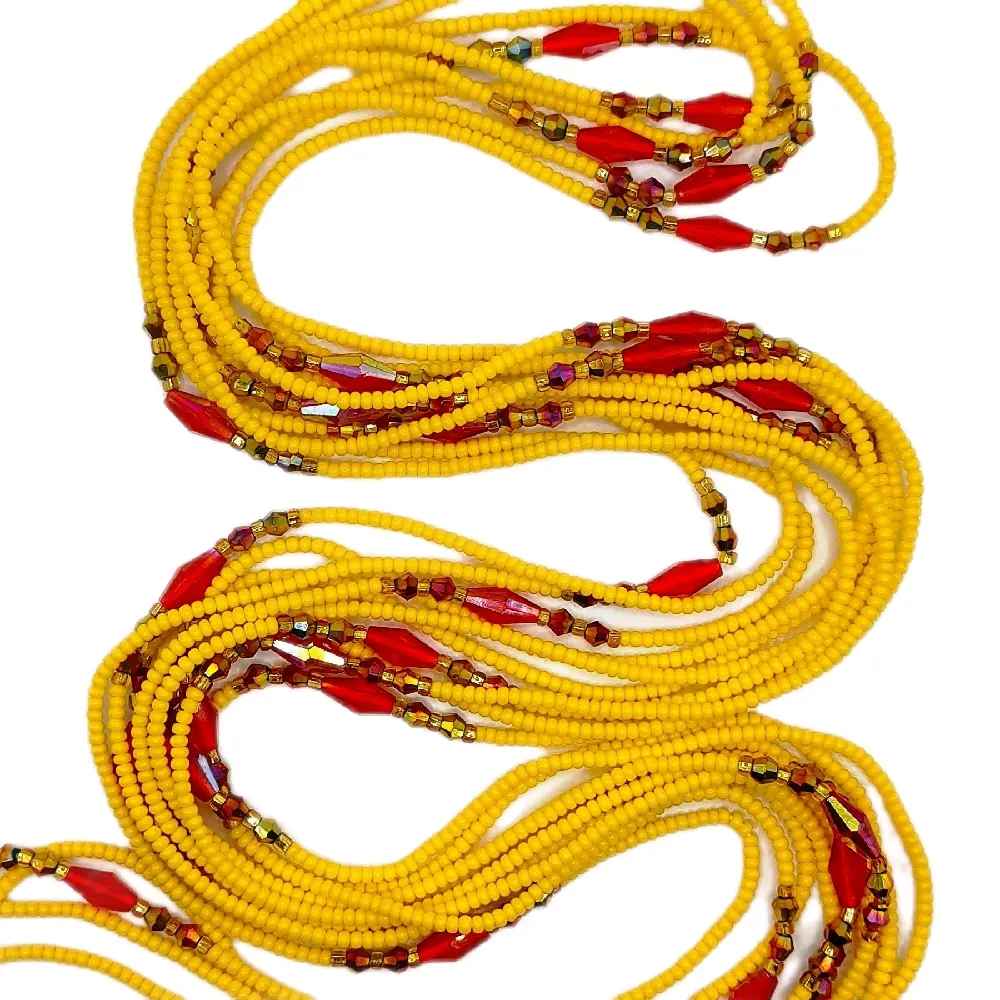 Solide Color Mixt with Crystal Waistbeads Crezch Tie on Design Variety Color Body Jewelry for Daily Use.