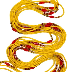 Solide Color Mixt with Crystal Waistbeads Crezch Tie on Design Variety Color Body Jewelry for Daily Use.