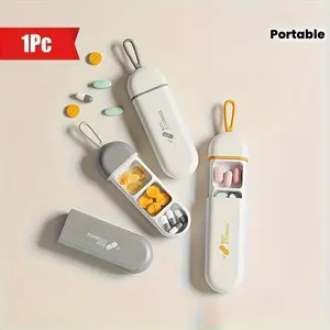 Portable 3-Compartment Pill Organizer - -Resistant Storage Box for Daily Medications, Made from -Grade Materials