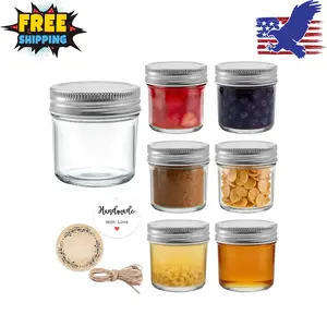6 Pack Mini Mason Jars 2 oz Glass Jars with Lids, Small Glass Jars