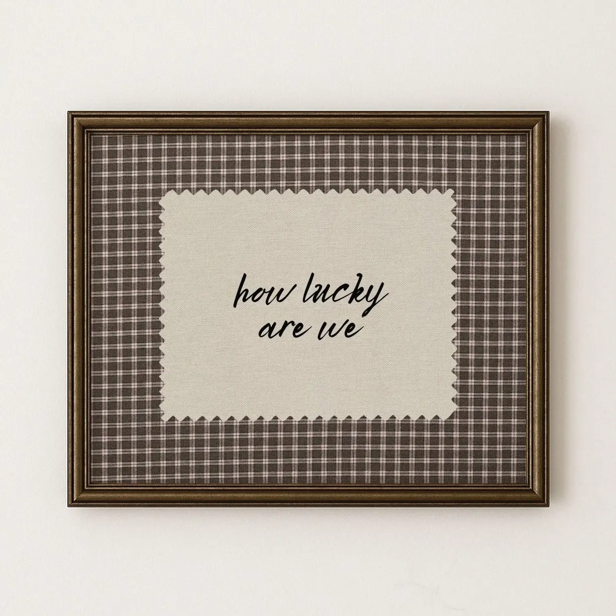 Rustic Brown How Lucky Are We Wall Art ,Western Trendy Decor | Framless Poster 4