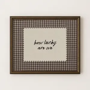 Rustic Brown How Lucky Are We Wall Art ,Western Trendy Decor | Framless Poster 4