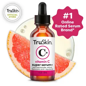 TruSkin Vitamin C Super Serum+ – 5 Benefits in 1 Brightening Firming & Hydrating Facial Serum for Radiant Smooth Skin with Niacinamide Retinol Hyaluronic Acid & SPF