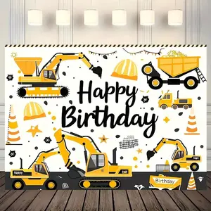 Engineering Theme Birthday Background Banner, Construction Themed Birthday Party Decoration, Wall Decoration, Photography Background, Garden Decoration, Ornaments