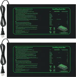 Seedling Heat Mat for Seed Starting,10" x 20.75"  Heating Pad for Indoor  Germination (Black 2 Pack)