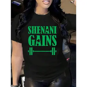 100% Cotton Shenanigans Gym St Patricks Squat Weight Workout T-Shirt Men's Women's Soft Breathable Tee Classic Fashion Summer Tops Printing Short Sleeve T-Shirt Summer, Cotton, Casual, Short Sleeve, Graphic Tee, Soft, Breathable, Loose Fit, Streetwear, Da