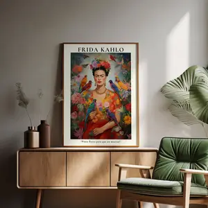 Frida Kahlo Birds and Flowers Poster,Unique Poster, Frida Kahlo Print