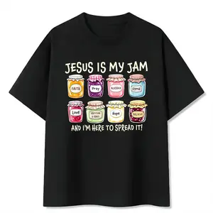 [100% Cotton] Jesus Is My Jam Christian Shirt Christian Gift Jesus Christ Tee Gift For Christians Funny Jesus Shirt Christian Mom T Shirt