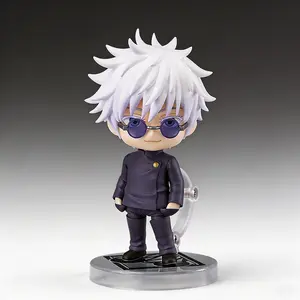 2205# Satoru Gojo Inspired Q Version Figure, Jujutsu Kaisen Anime Chibi Action Figure 10cm, Cute Mini Collectible Model Toy with Sunglasses, Boxed Anime Fan Gift