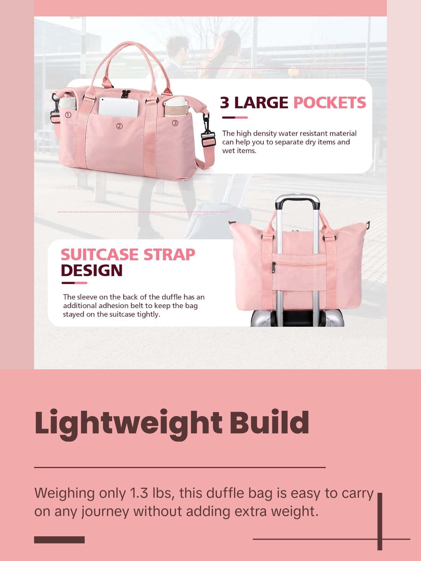 Waterproof Travel Duffle Bag – Weekender Carry-On with Trolley Sleeve 🧳✨ Perfect for Trips, Gym, or Hospital Bag TOPBAG