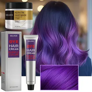 100g Purple Semi Permanent Hair Dye with 100g Conditioner, Easy to Apply, Nourishes Damaged Hair After Coloring-Suitable for Men & Women, Trending in Summer, Hair Color Kit, Hair Care Treatment, Vibrant Hair Color, Hair Product, Conditioning Formula