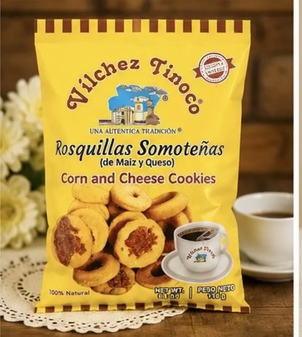 Rosquillas Somoteñas Vilchez Tinoco Mixtas  - Traditional Nicaraguan Corn and Cheese Snacks - Crunchy and Fresh - Ideal for Sharing - Nata